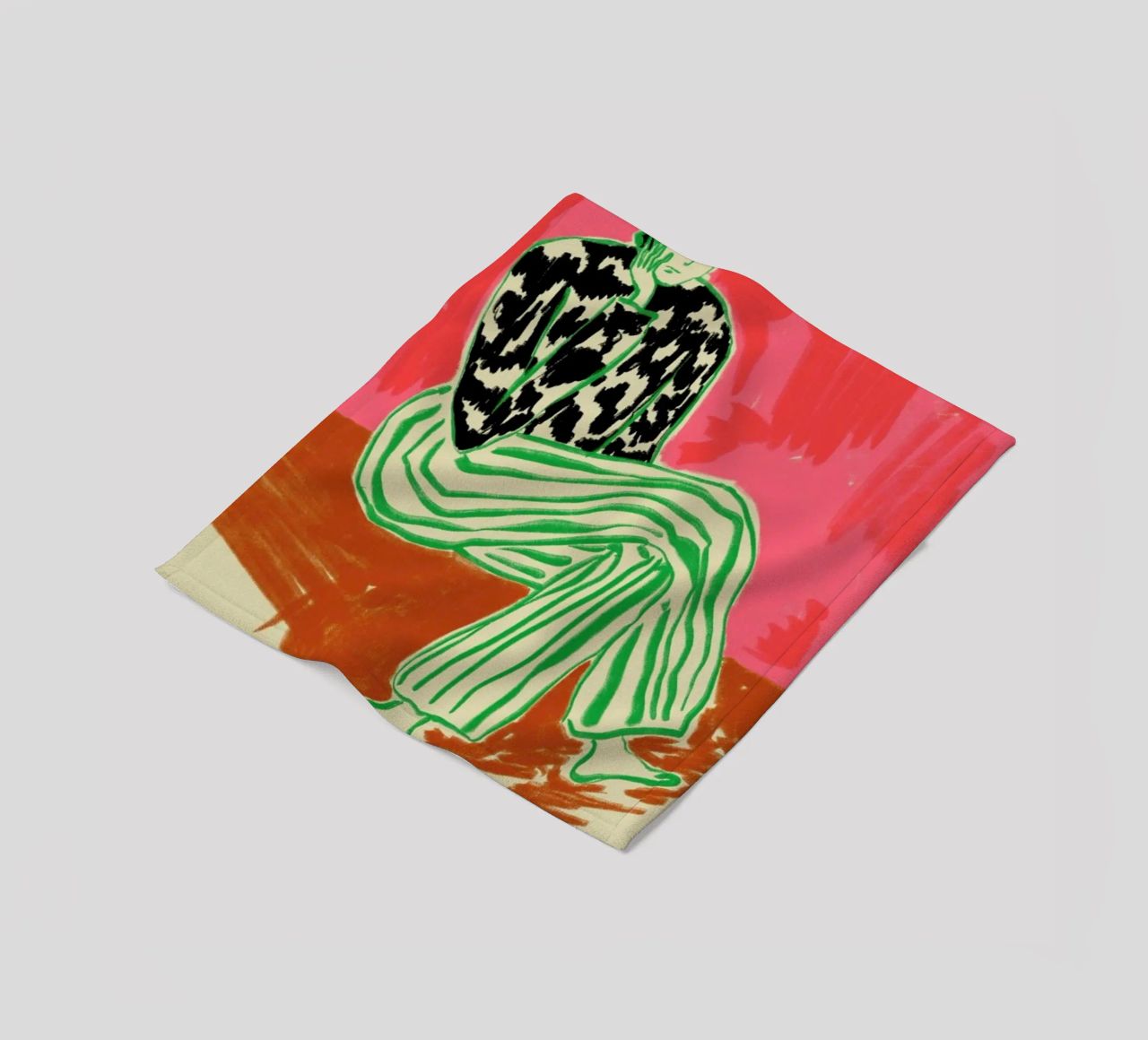 Calm Woman Portrait fleece blanket by Sandra Poliakov