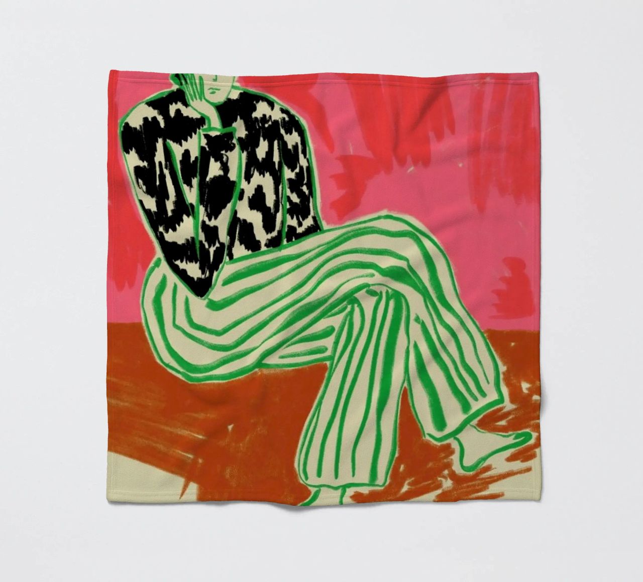 Calm Woman Portrait fleece blanket by Sandra Poliakov