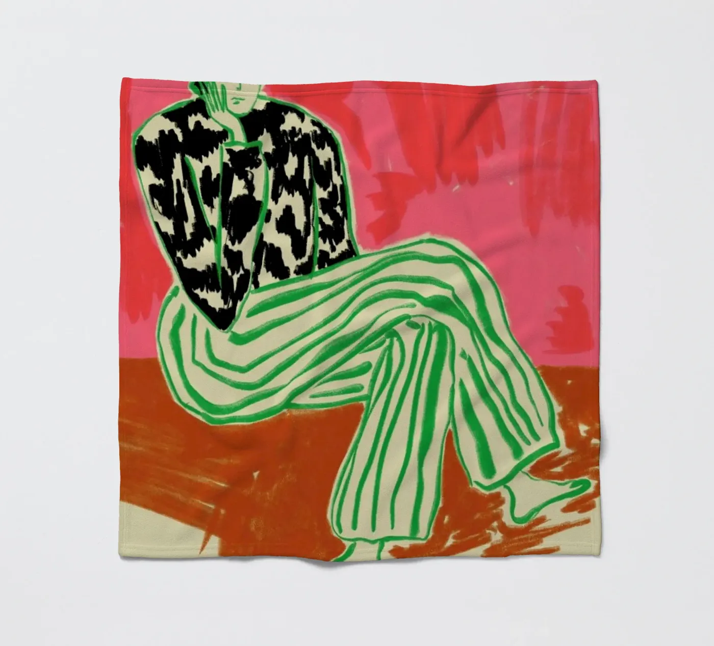 Calm Woman Portrait fleece blanket by Sandra Poliakov