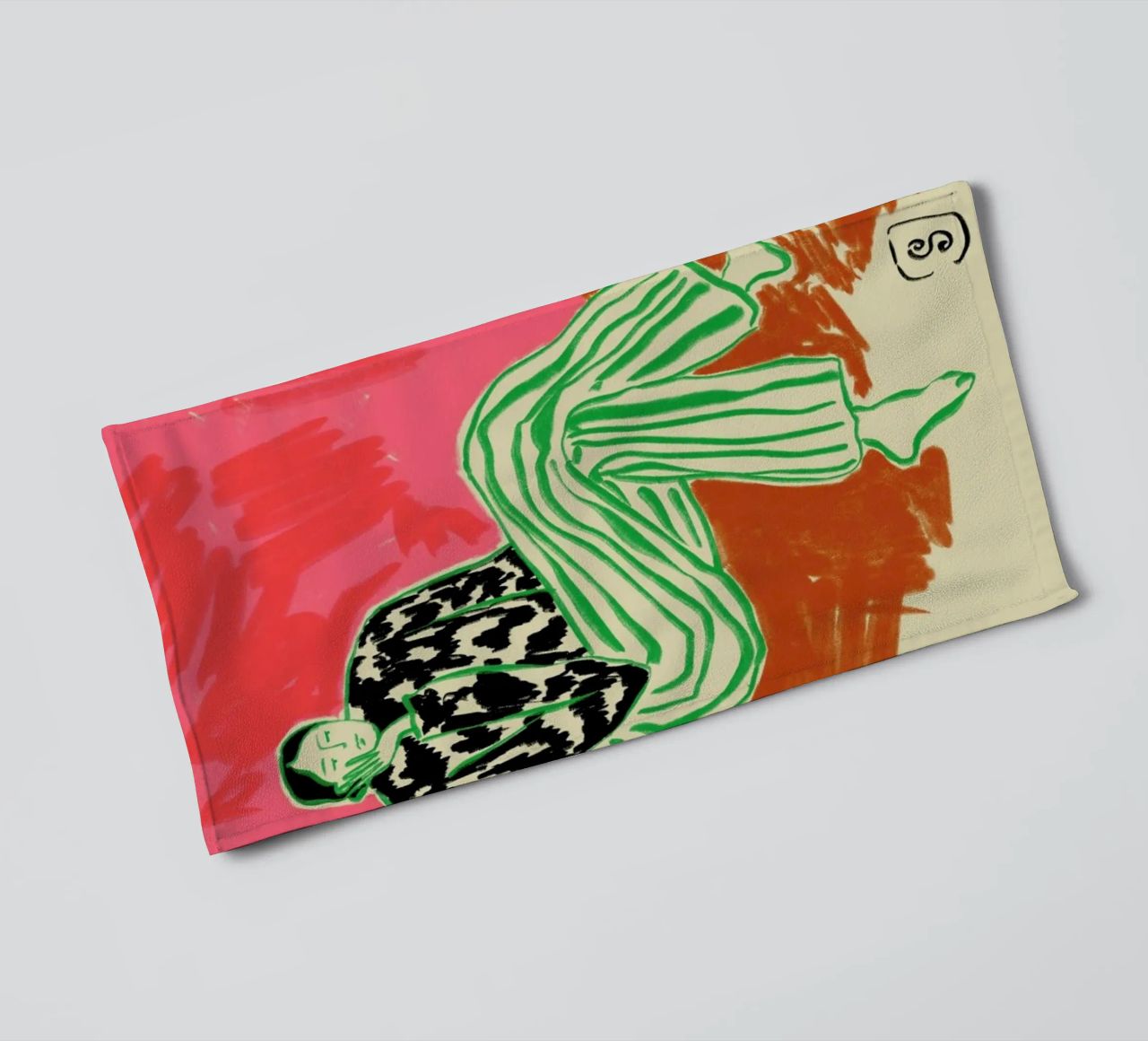 Calm Woman Portrait towel by Sandra Poliakov