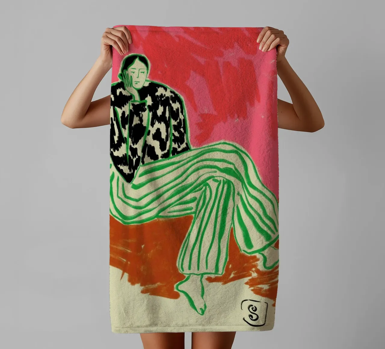 Calm Woman Portrait serviette de bain de Sandra Poliakov