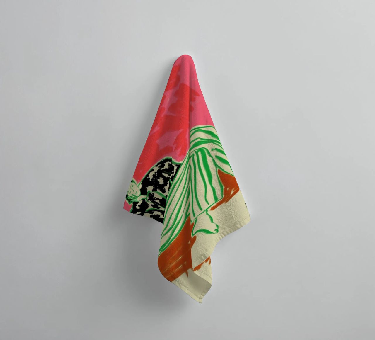 Calm Woman Portrait towel by Sandra Poliakov