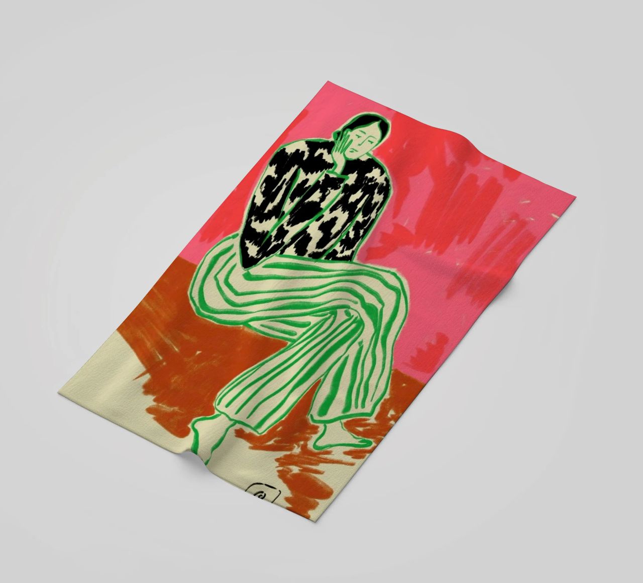 Calm Woman Portrait serviette de plage de Sandra Poliakov