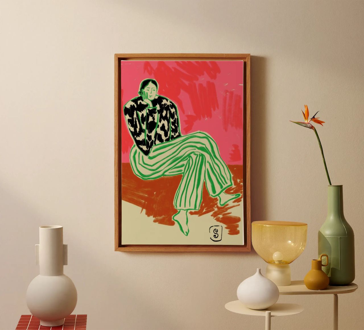 Calm Woman Portrait Leinwand von Sandra Poliakov