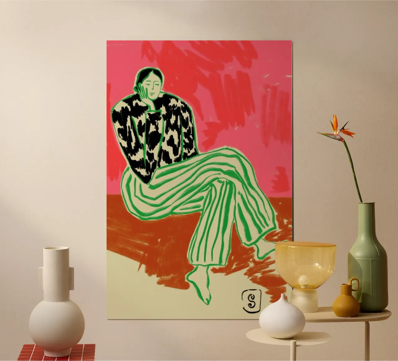 Calm Woman Portrait poster van Sandra Poliakov