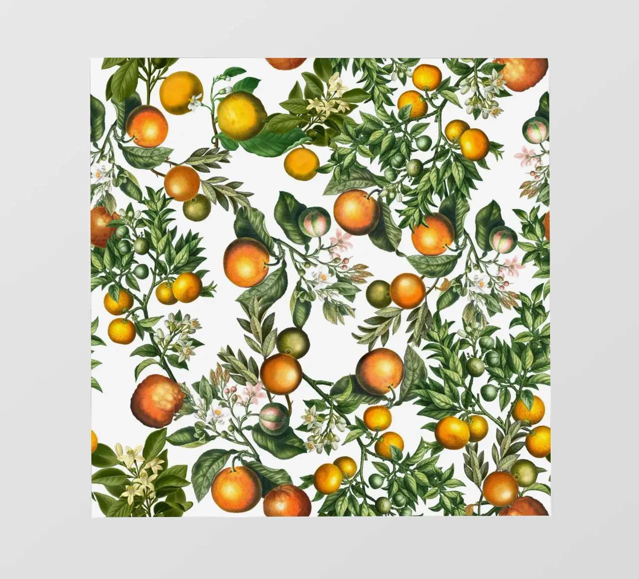 Oranges Pattern on White Fresh Citrus Botanical Print pvc cover by Stilrausch