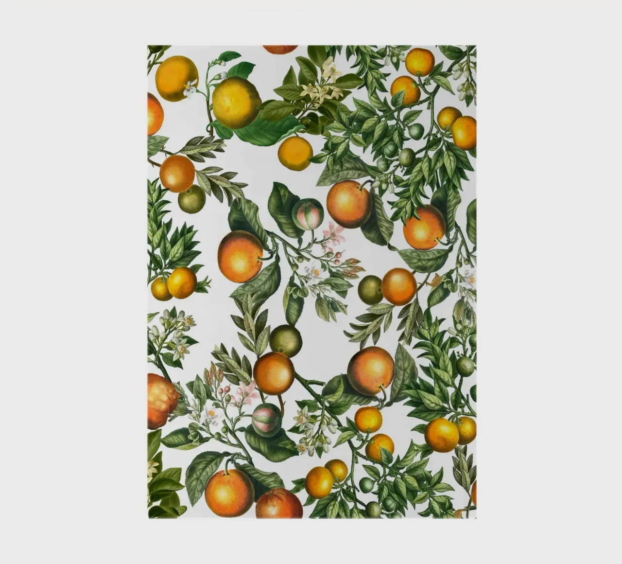 Oranges Pattern on White Fresh Citrus Botanical Print notebook by Stilrausch