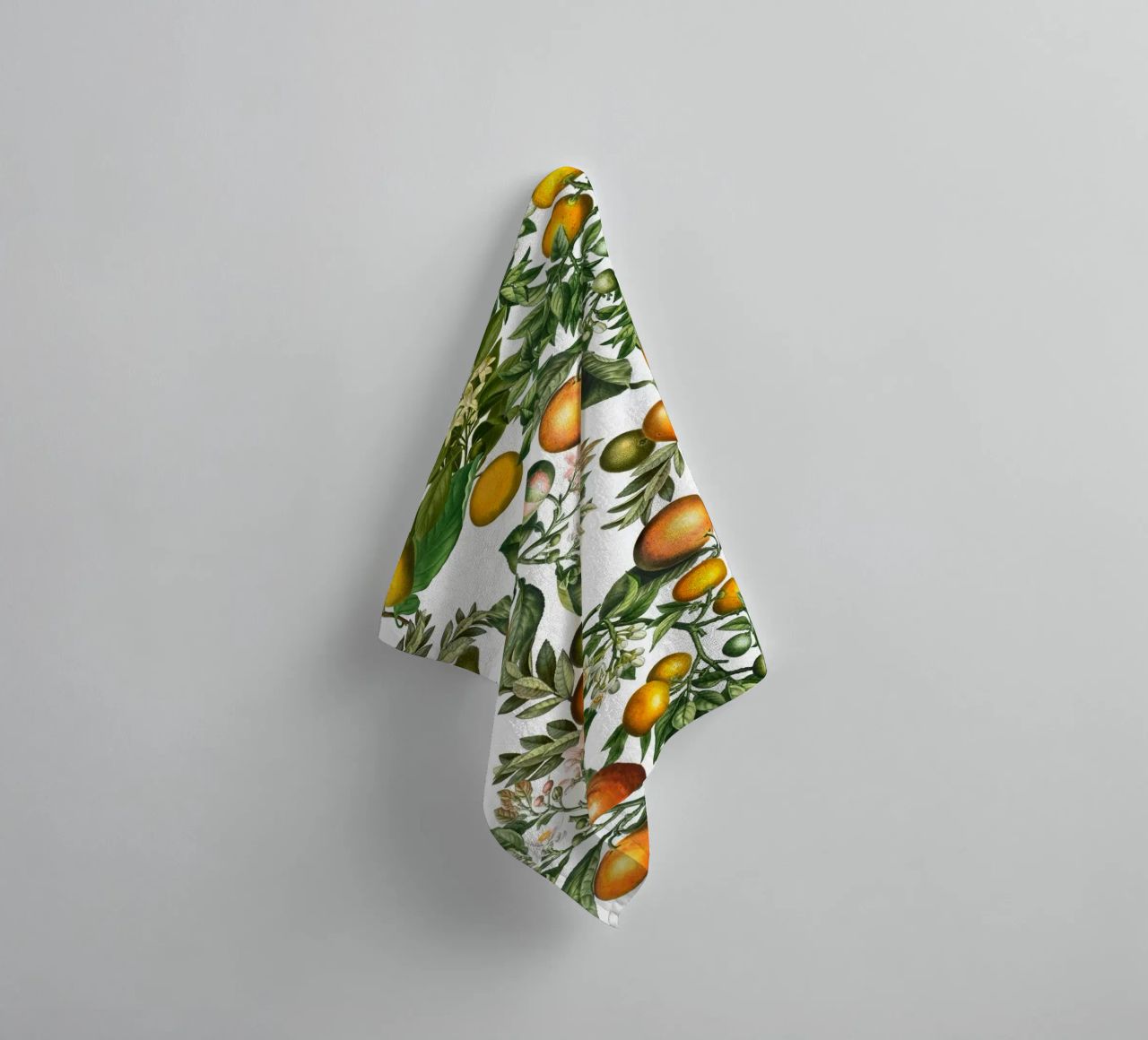 Oranges Pattern on White Fresh Citrus Botanical Print towel by Stilrausch