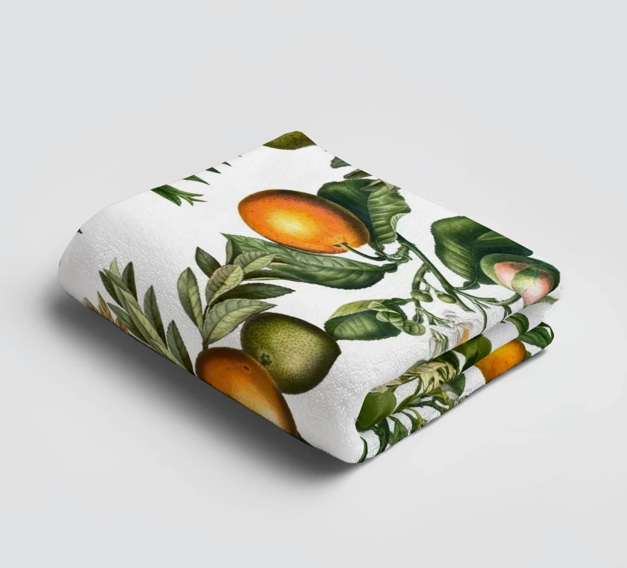 Oranges Pattern on White Fresh Citrus Botanical Print towel by Stilrausch