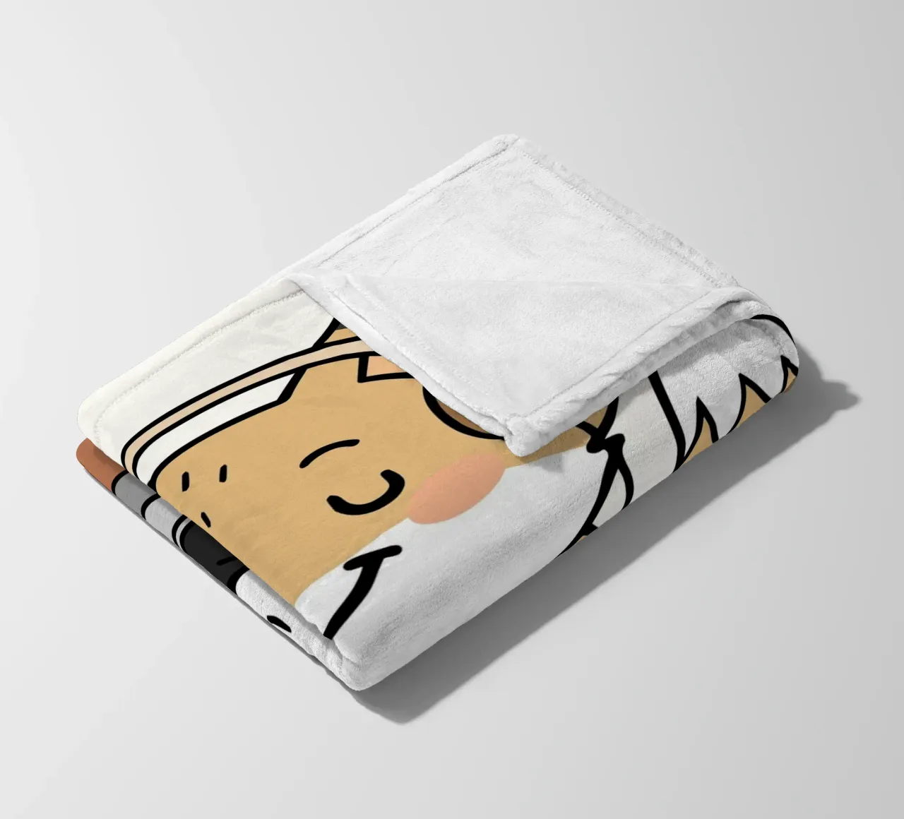 Una volpe come DJ con le cuffie sul banco di mixaggio coperta in pile da namosh