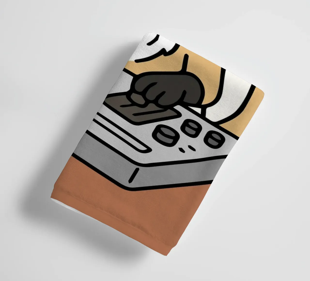 Una volpe come DJ con le cuffie sul banco di mixaggio asciugamano da bagno da namosh