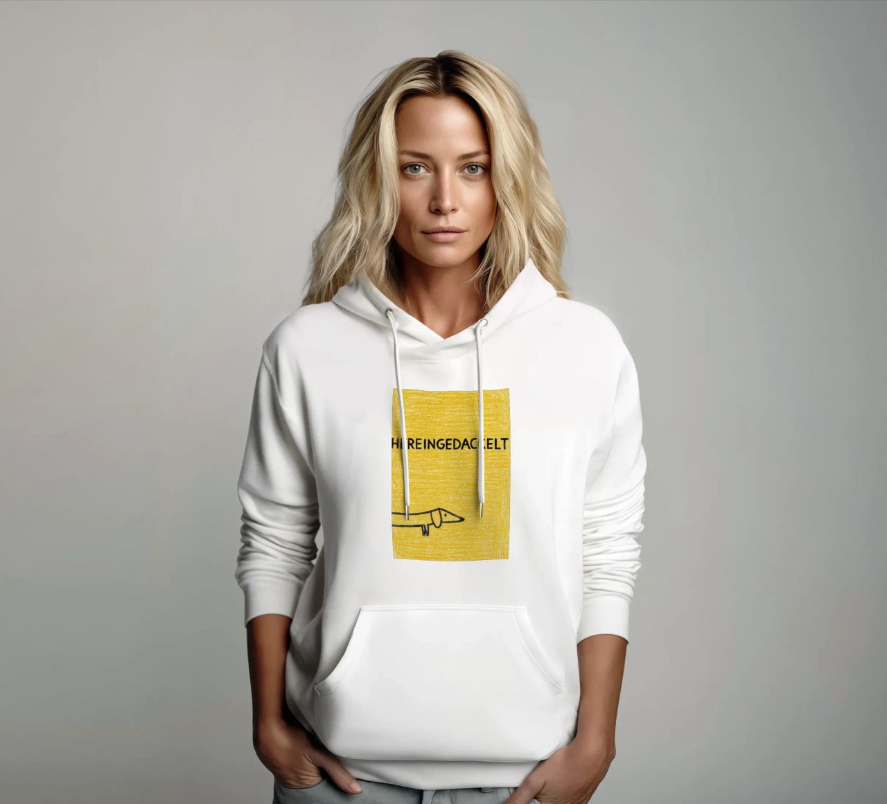 Come in / Hereingedackelt felpa con cappuccio da Attaboy Dsgn