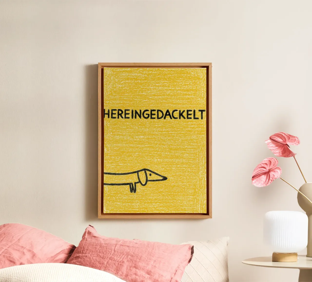 Come in / Hereingedackelt canvas van Attaboy Dsgn