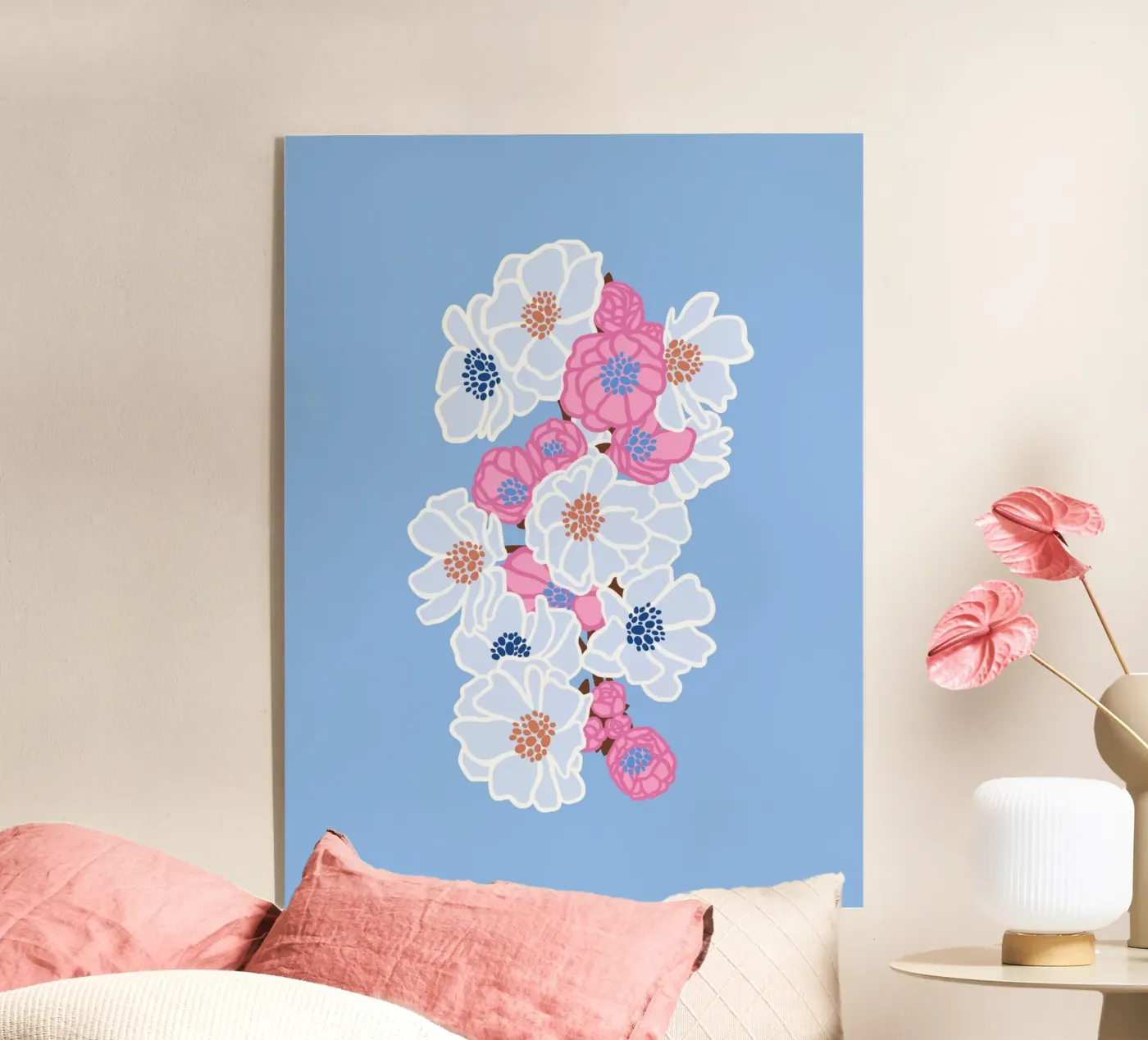 BLOSSOMING (blau) acryl van Anastasia Mattern