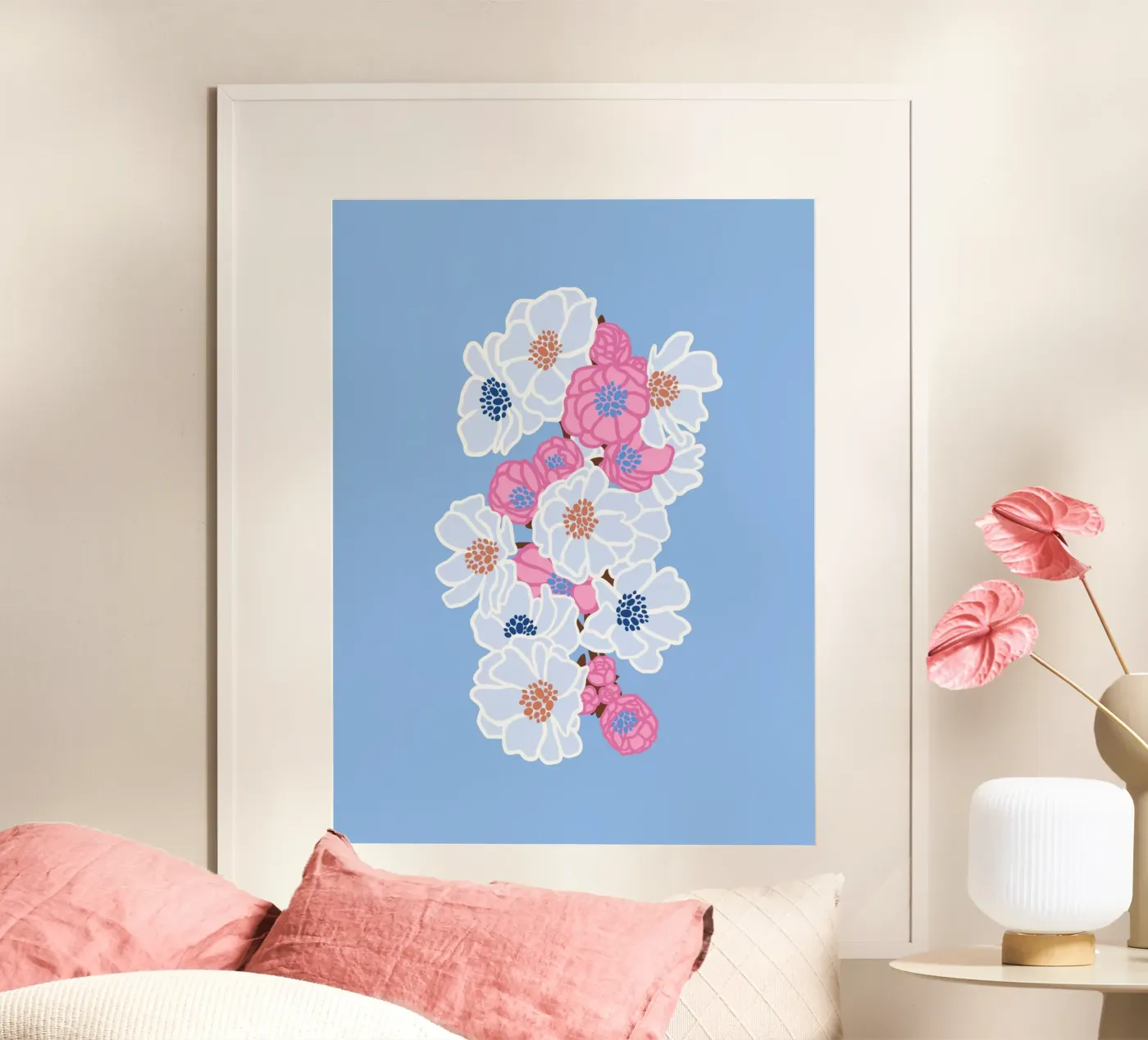 BLOSSOMING (blau) poster da Anastasia Mattern