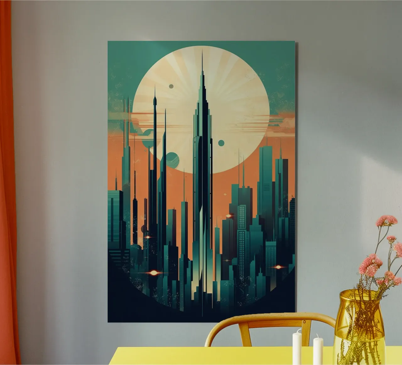 Skyline Art déco alluminio dibond da Artful Muse