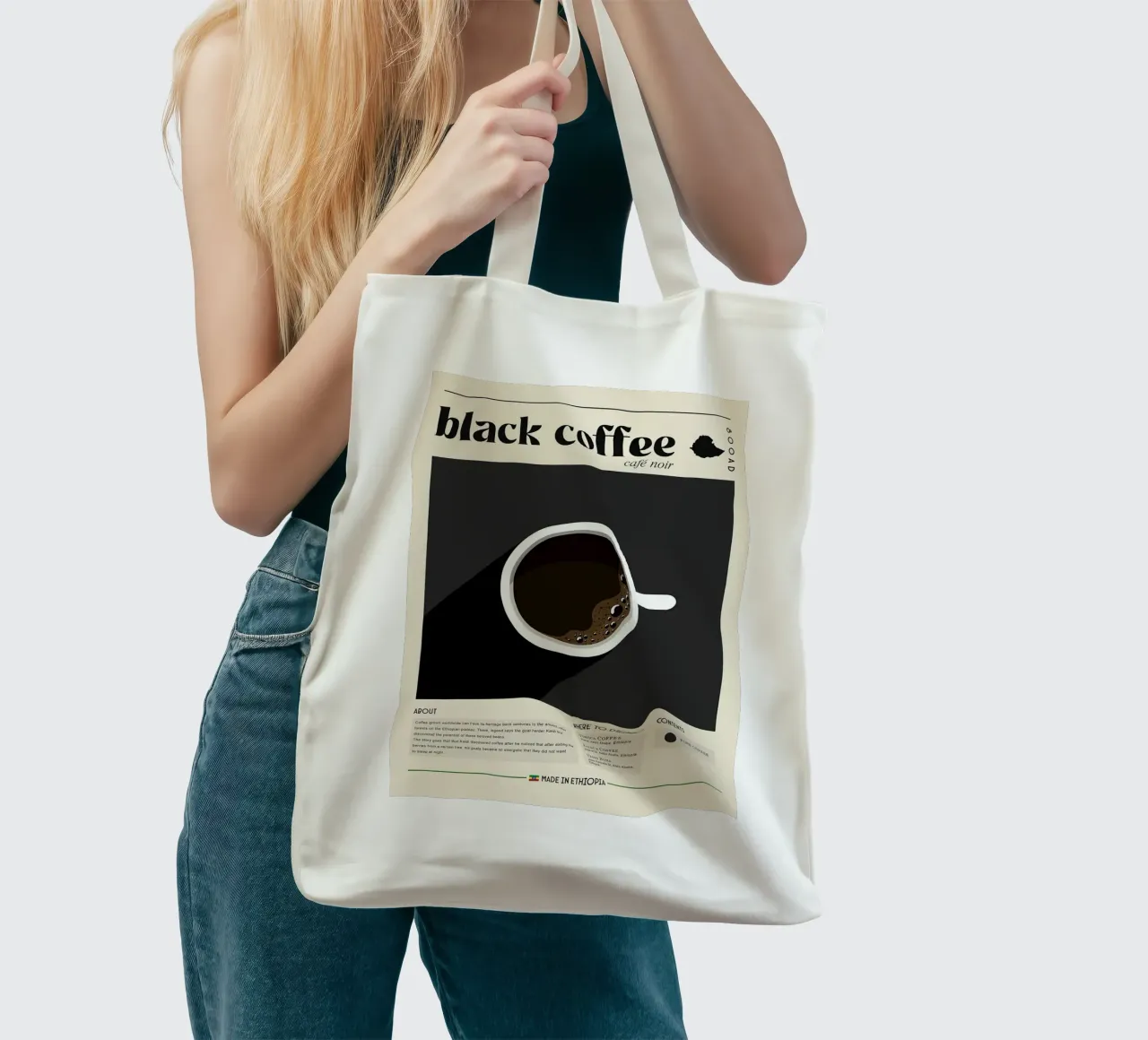 caffè nero borsa in juta da Luke Yaeger