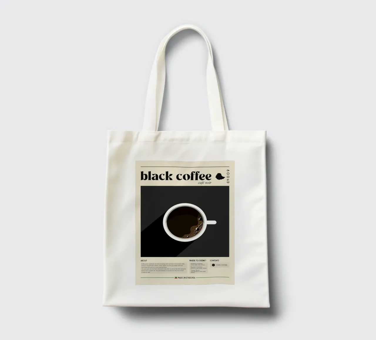 caffè nero borsa in juta da Luke Yaeger