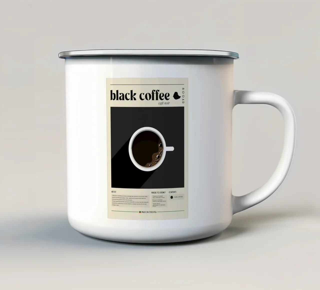 caffè nero tazza in smalto da Luke Yaeger