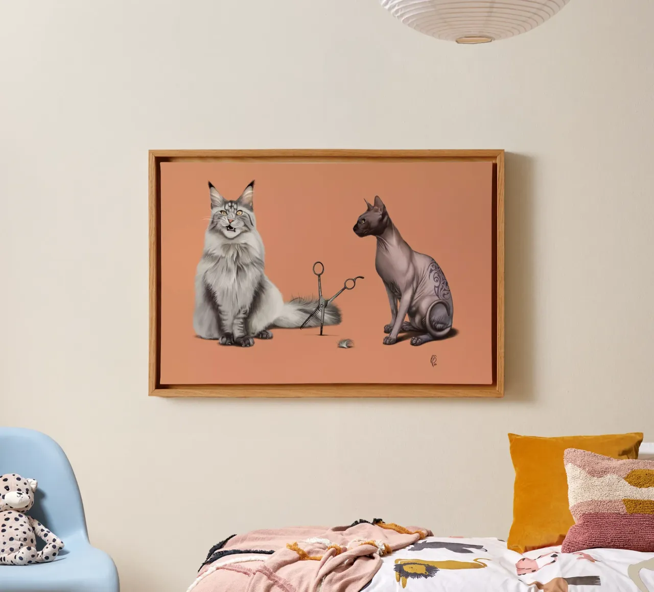 Cut (Colour) canvas met Baklijst van Rob Art | Illustration