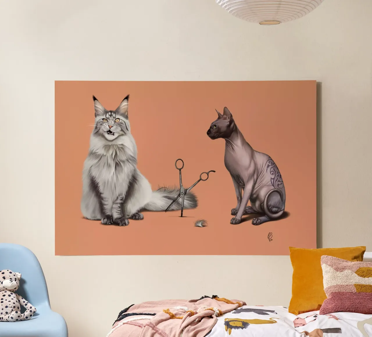 Cut (Colour) canvas met Baklijst van Rob Art | Illustration