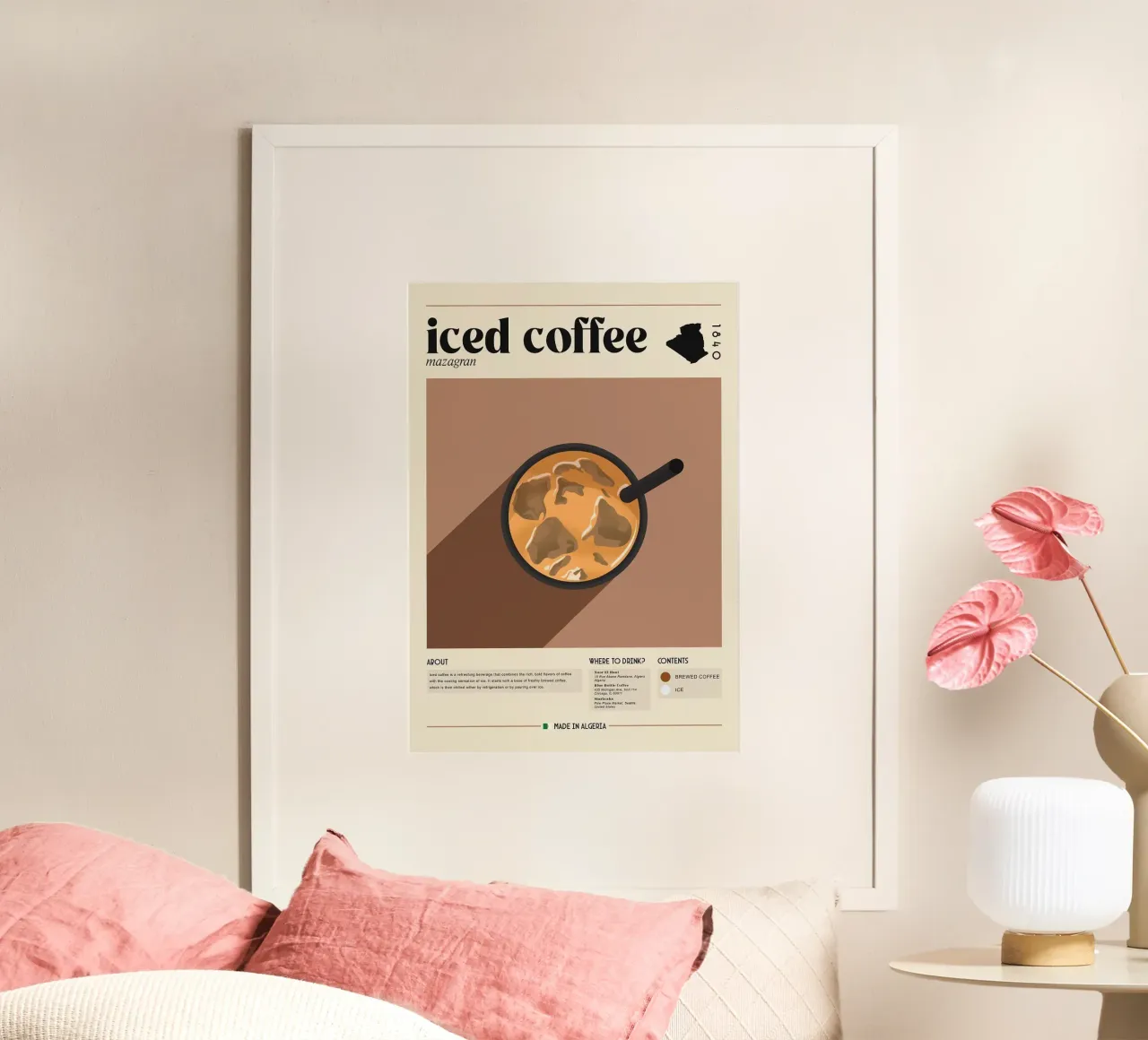 caffè freddo poster con telaio in plastica da Luke Yaeger