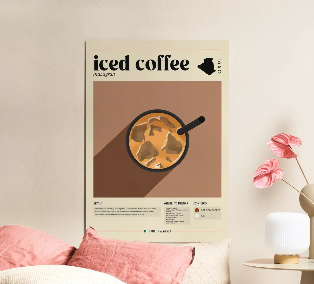 caffè freddo poster con telaio in plastica da Luke Yaeger