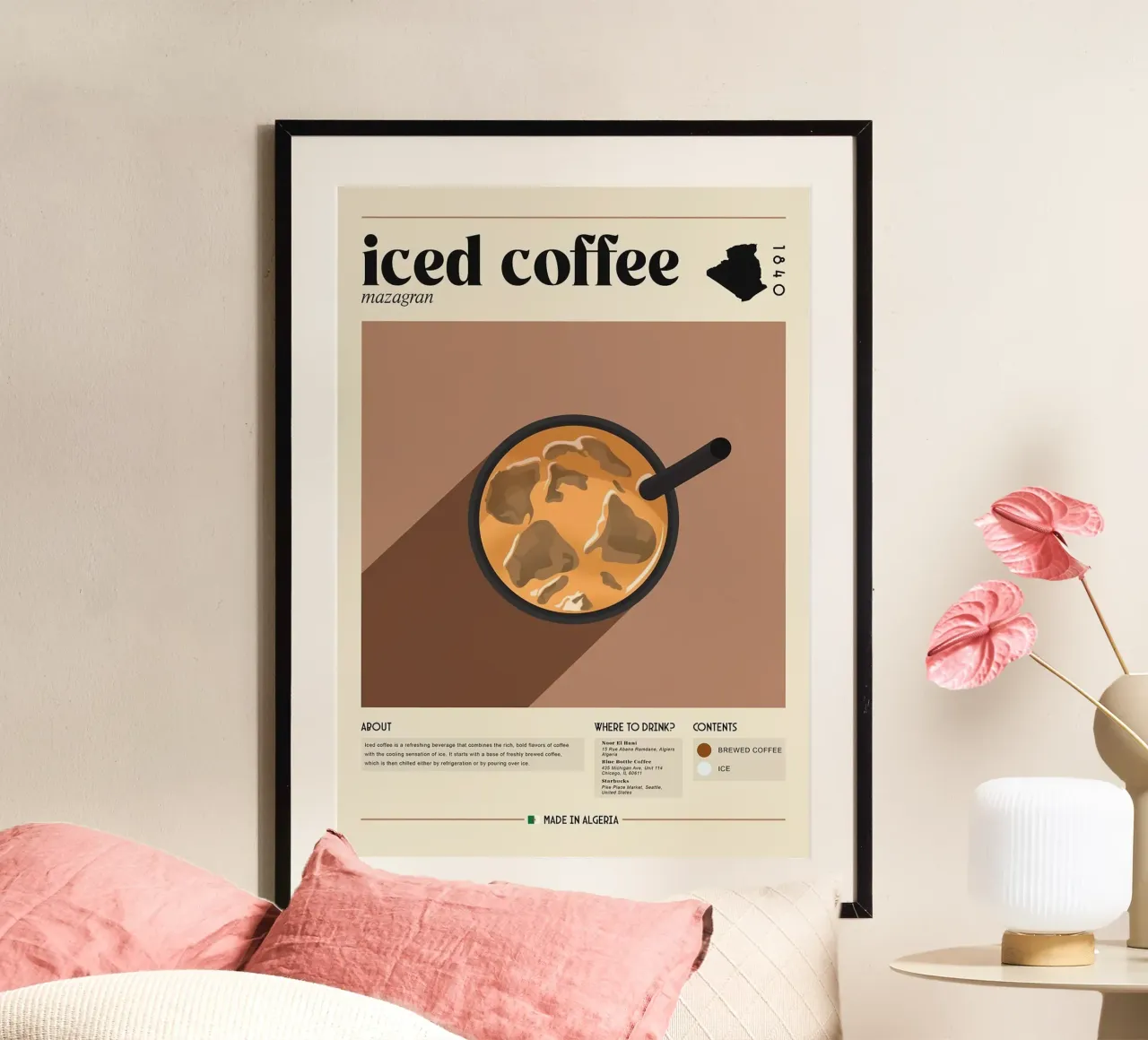 caffè freddo poster con telaio in plastica da Luke Yaeger