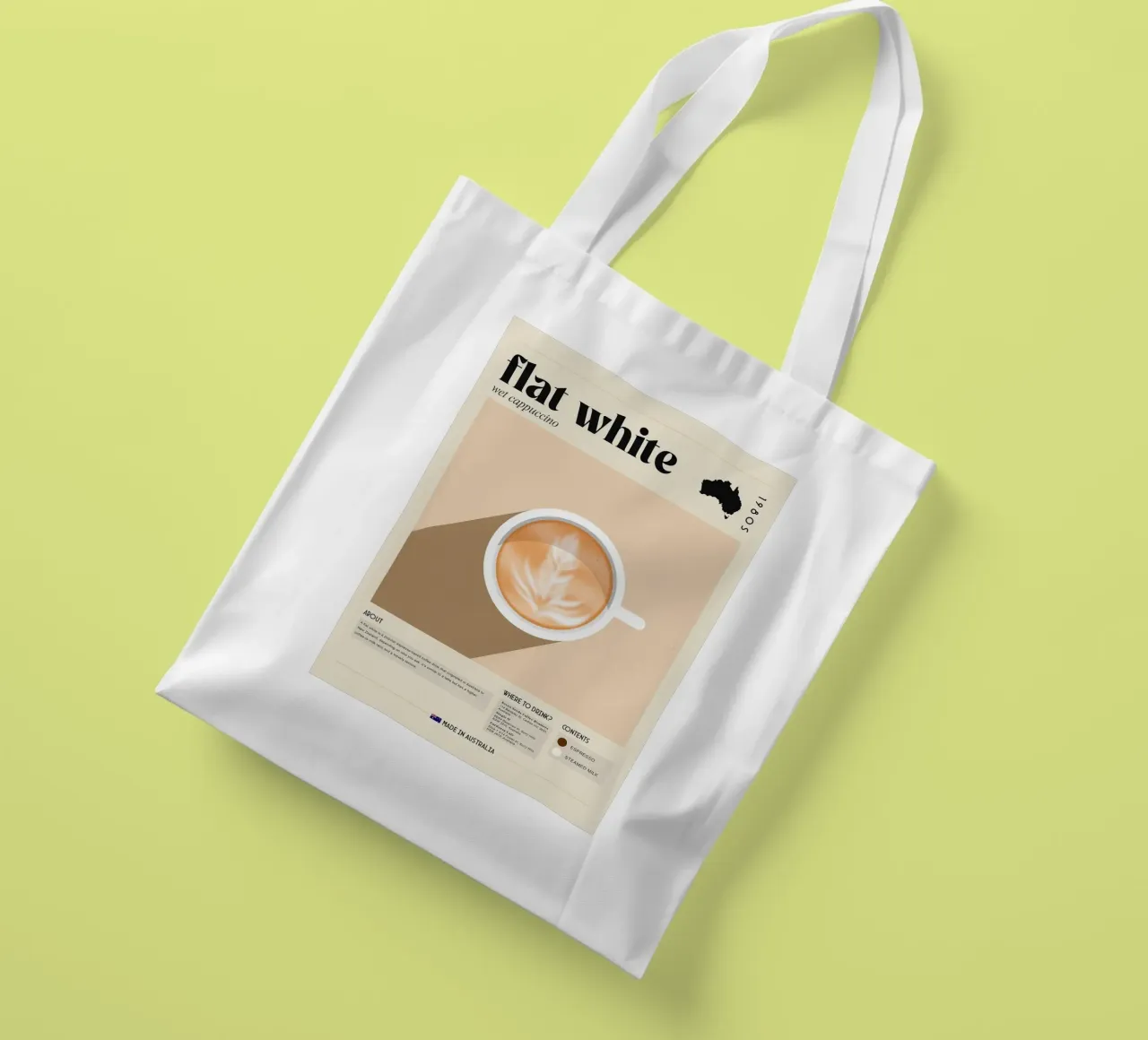 caffè latte art borsa in juta da Luke Yaeger
