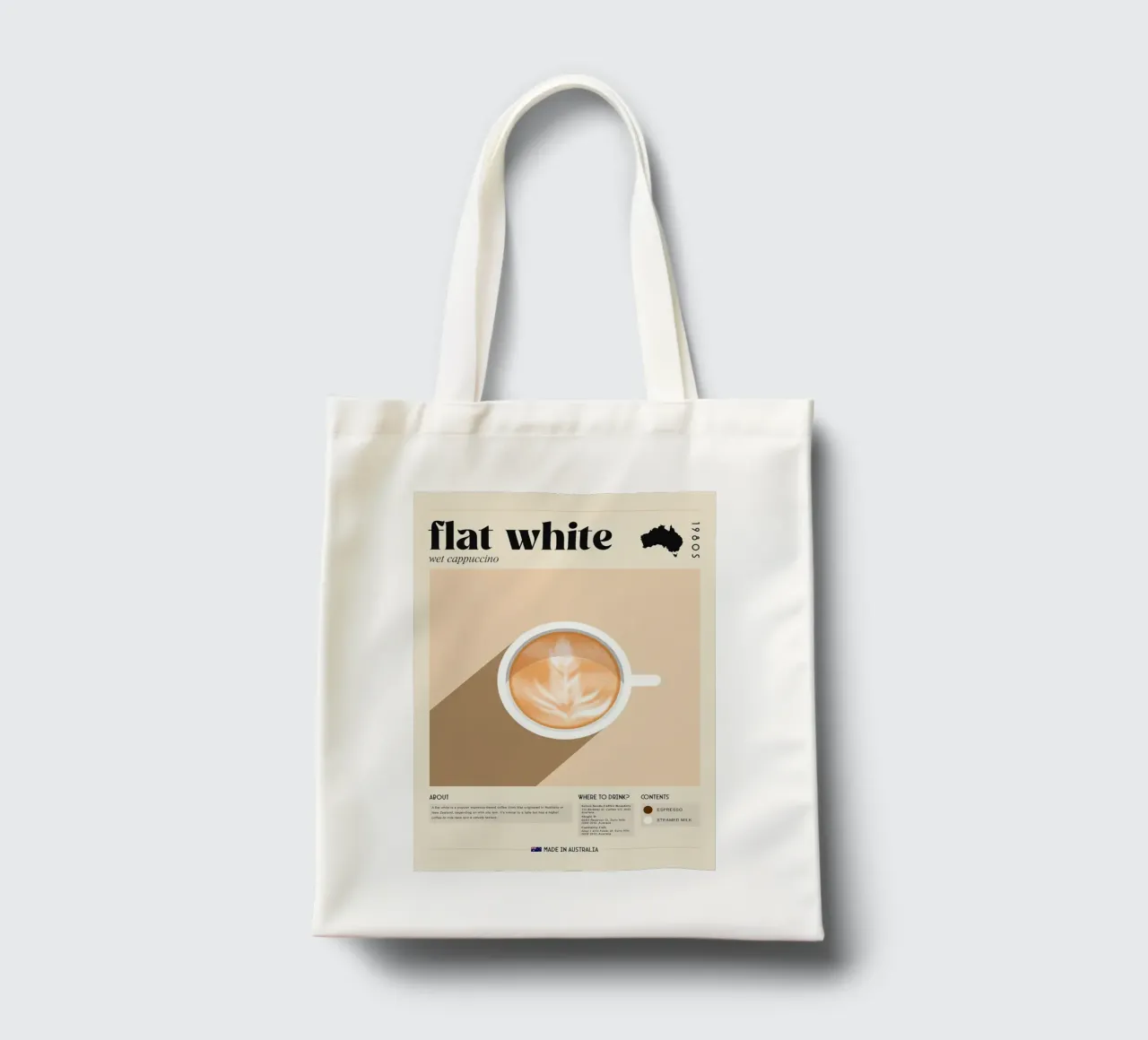 caffè latte art borsa in juta da Luke Yaeger