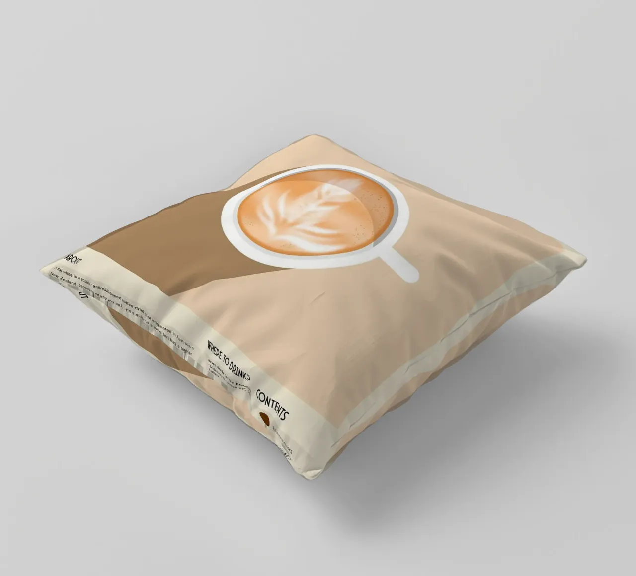 caffè latte art cuscino da Luke Yaeger