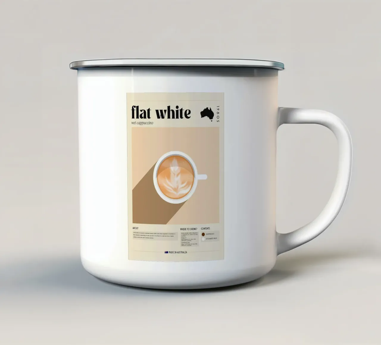 caffè latte art tazza in smalto da Luke Yaeger