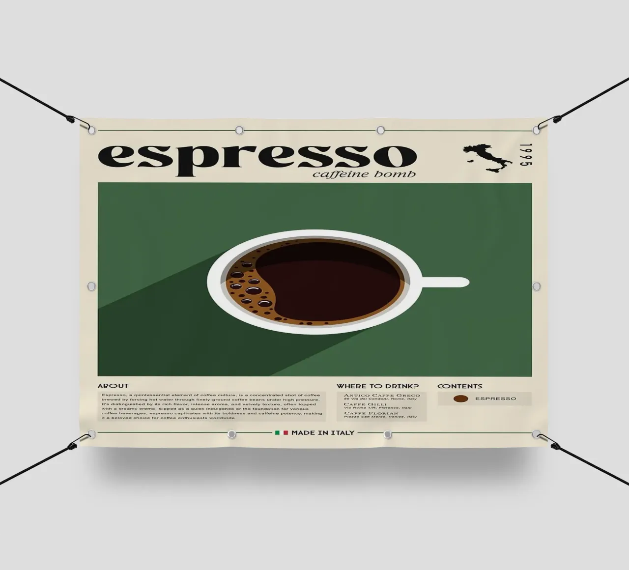 tazza da caffè espresso telo in pvc da Luke Yaeger