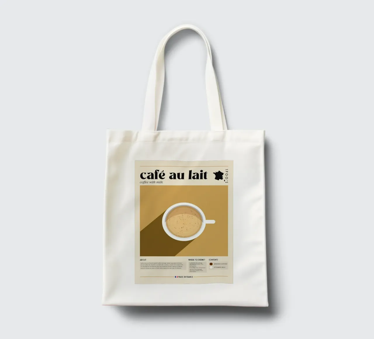 caffè con latte borsa in juta da Luke Yaeger
