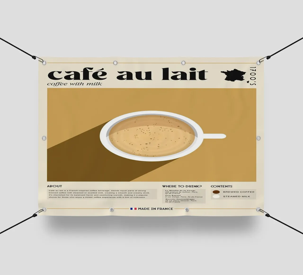 caffè con latte telo in pvc da Luke Yaeger