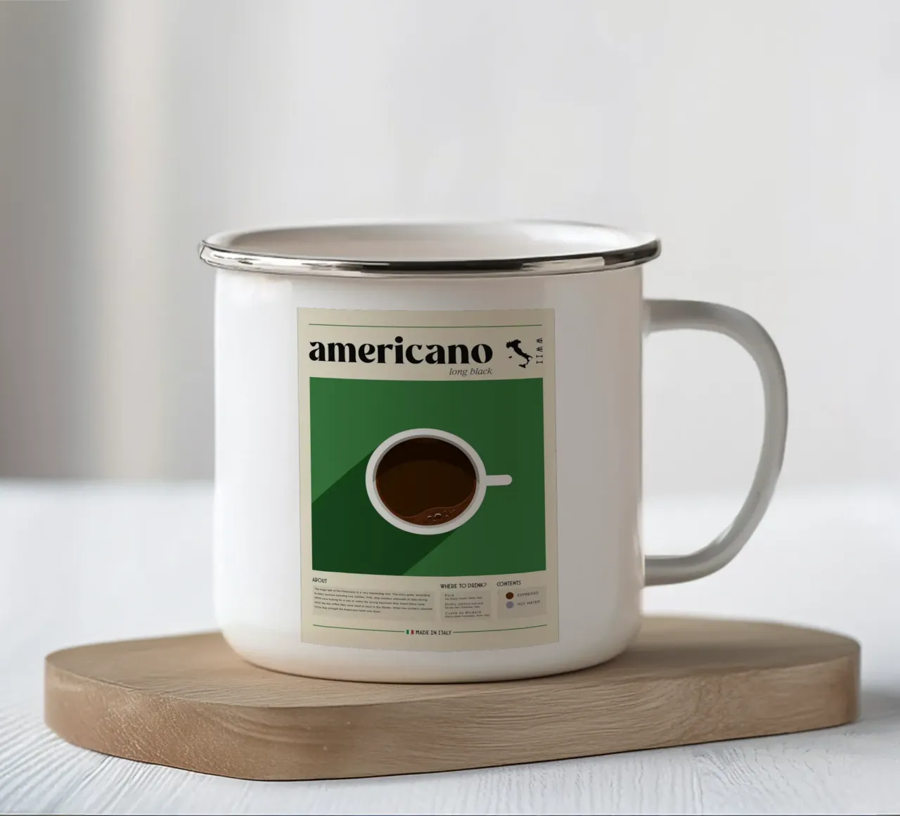 caffè americano tazza in smalto da Luke Yaeger