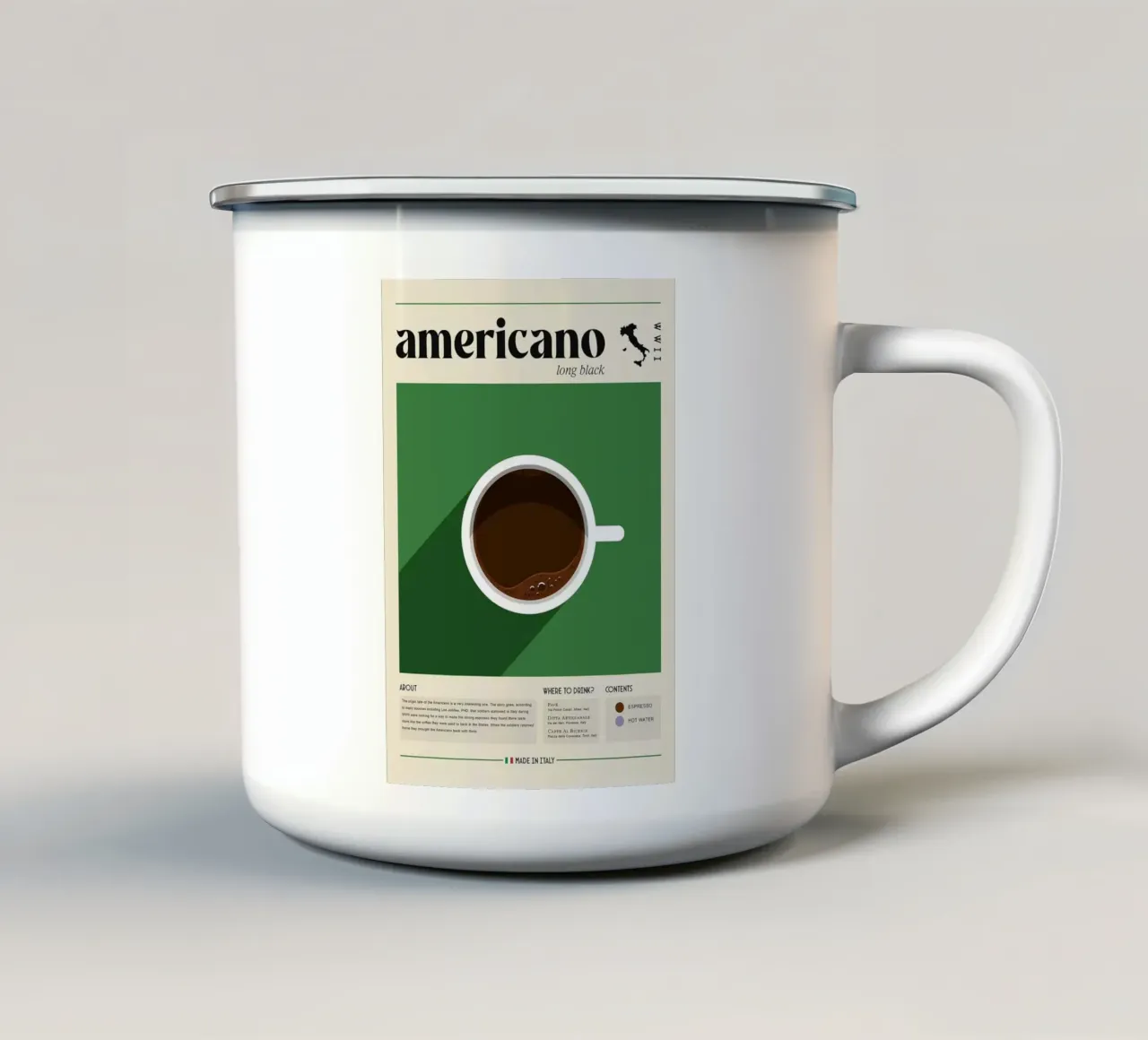 caffè americano tazza in smalto da Luke Yaeger