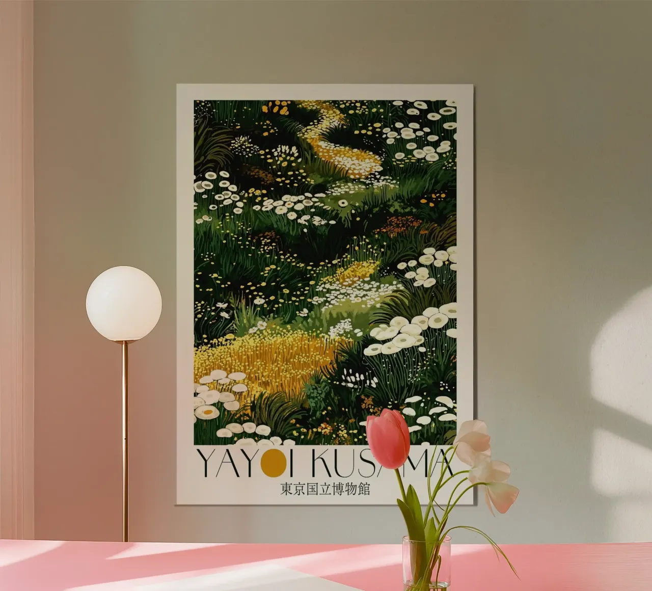 fiori selvatici erba poster con telaio in legno da Luke Yaeger
