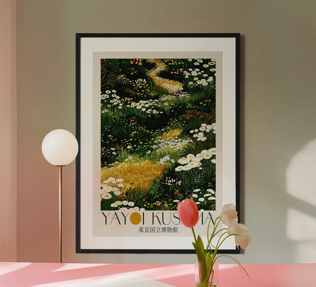 fiori selvatici erba poster con telaio in legno da Luke Yaeger
