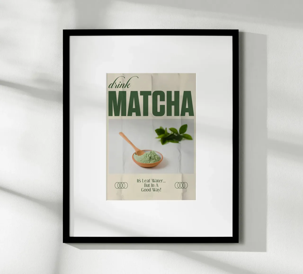 tè verde matcha poster con telaio in legno da Luke Yaeger