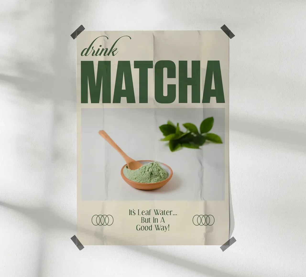 tè verde matcha poster con telaio in legno da Luke Yaeger