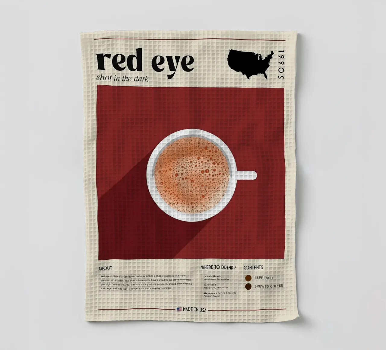 caffè occhi rossi canovaccio da cucina da Luke Yaeger
