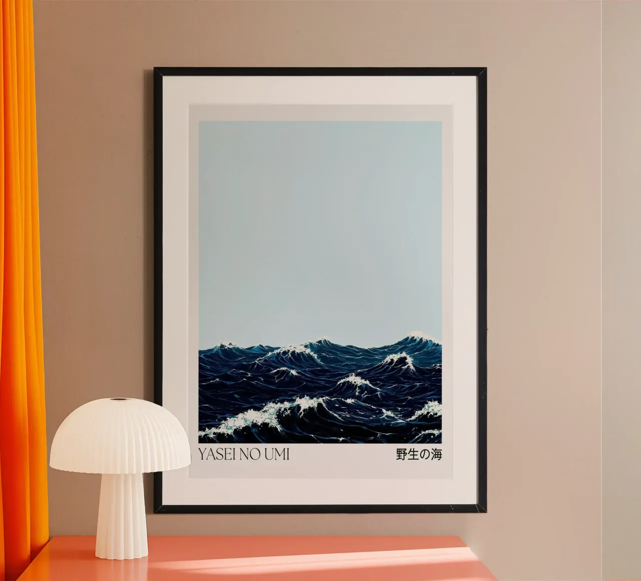onde oceano poster con telaio in alluminio da Luke Yaeger