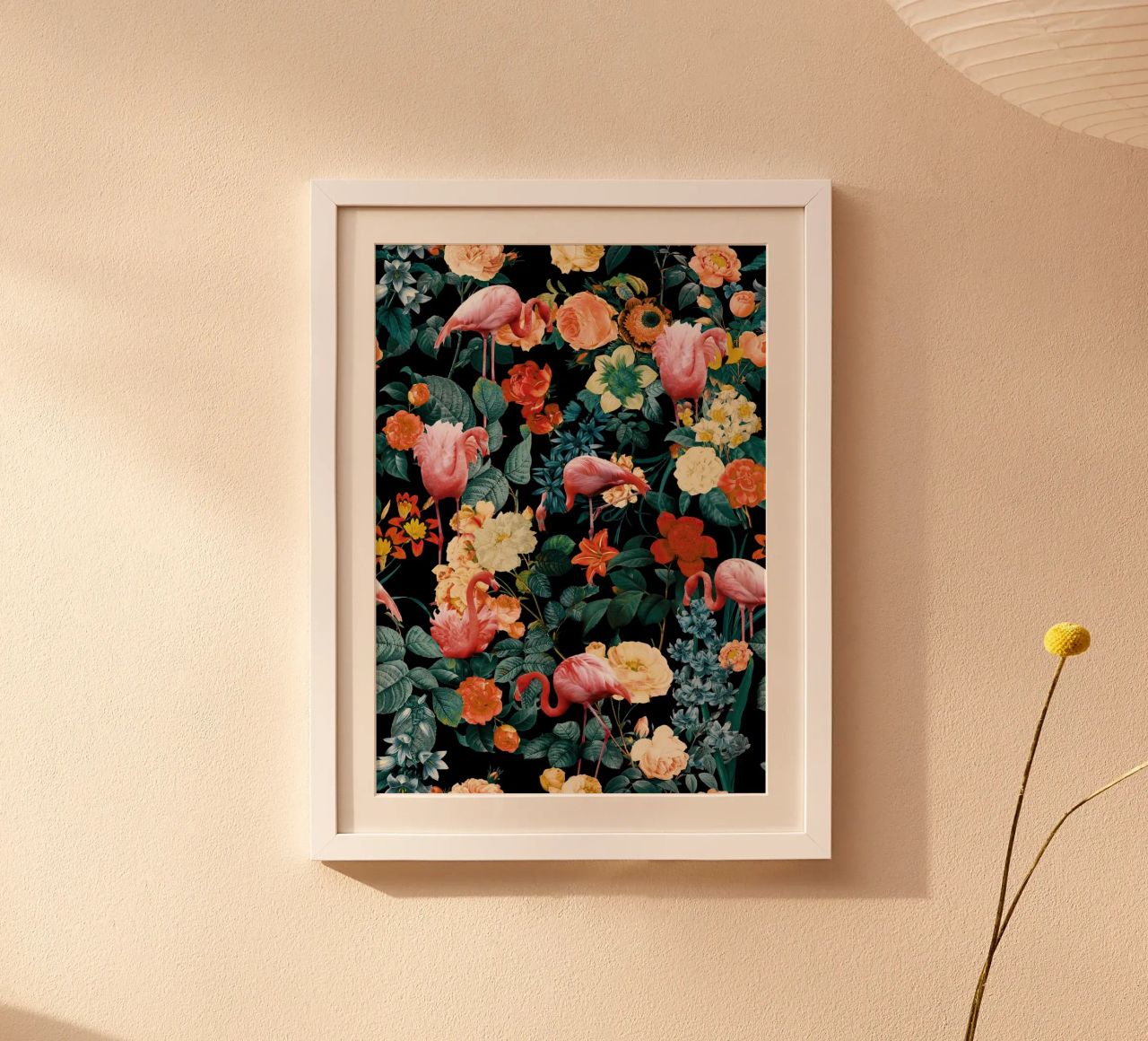 Floral and Flamingo II poster de burcukorkmazyurek