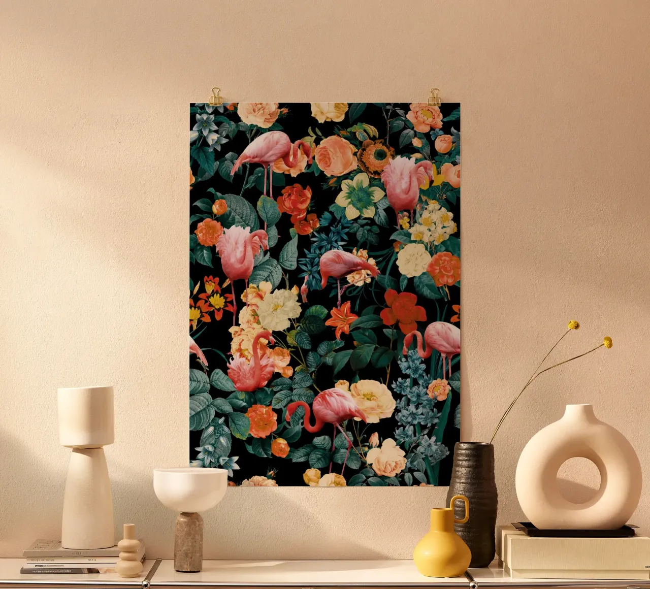 Floral and Flamingo II poster da burcukorkmazyurek