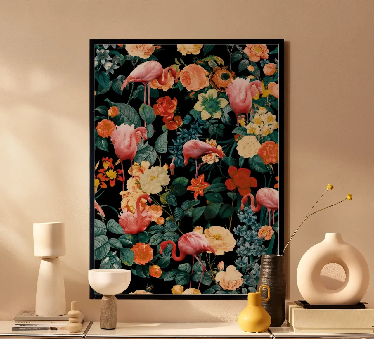 Floral and Flamingo II poster da burcukorkmazyurek