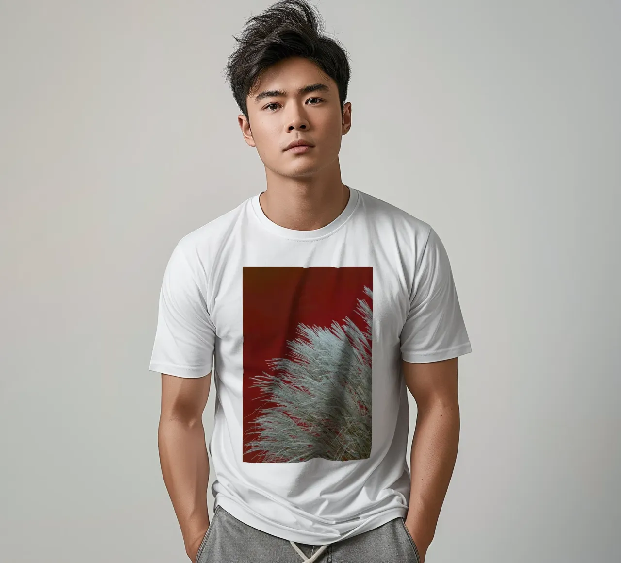 Grasses In The Wind Terracotta T-Shirt von Studio Nahili