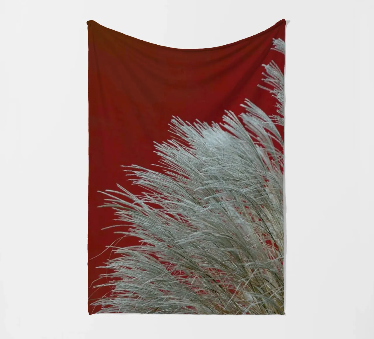 Grasses In The Wind Terracotta fleece blanket by Studio Nahili