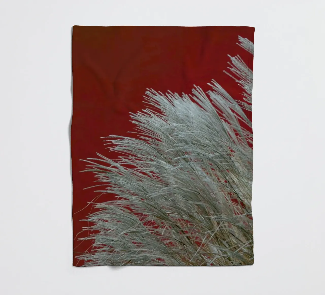 Grasses In The Wind Terracotta fleece blanket by Studio Nahili