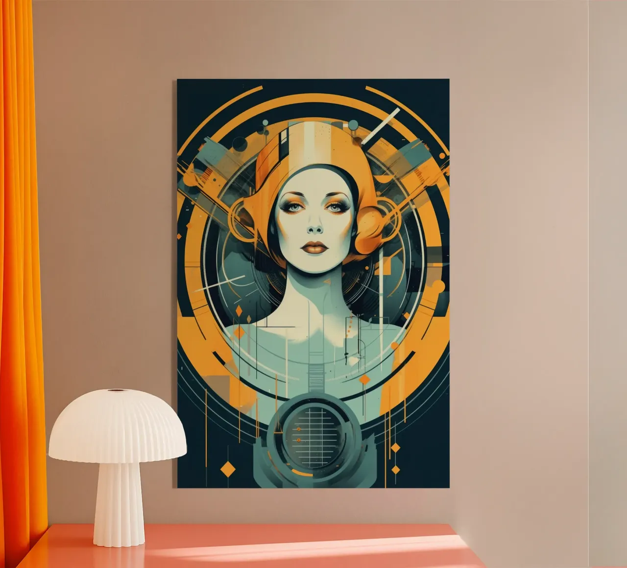 Art Deco Woman acrylic glass by Artful Muse